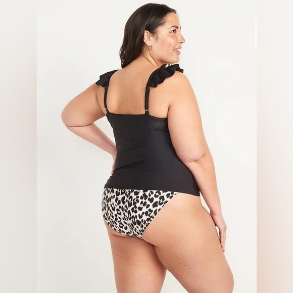 NWT! Black Ruffle-Trimmed Tankini Swim Top - Size Small 💎 - Picture 7 of 10